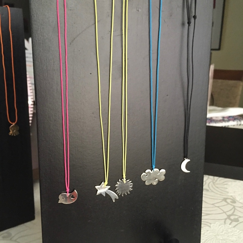 925 sterling silver shooting star charm on an thread necklace